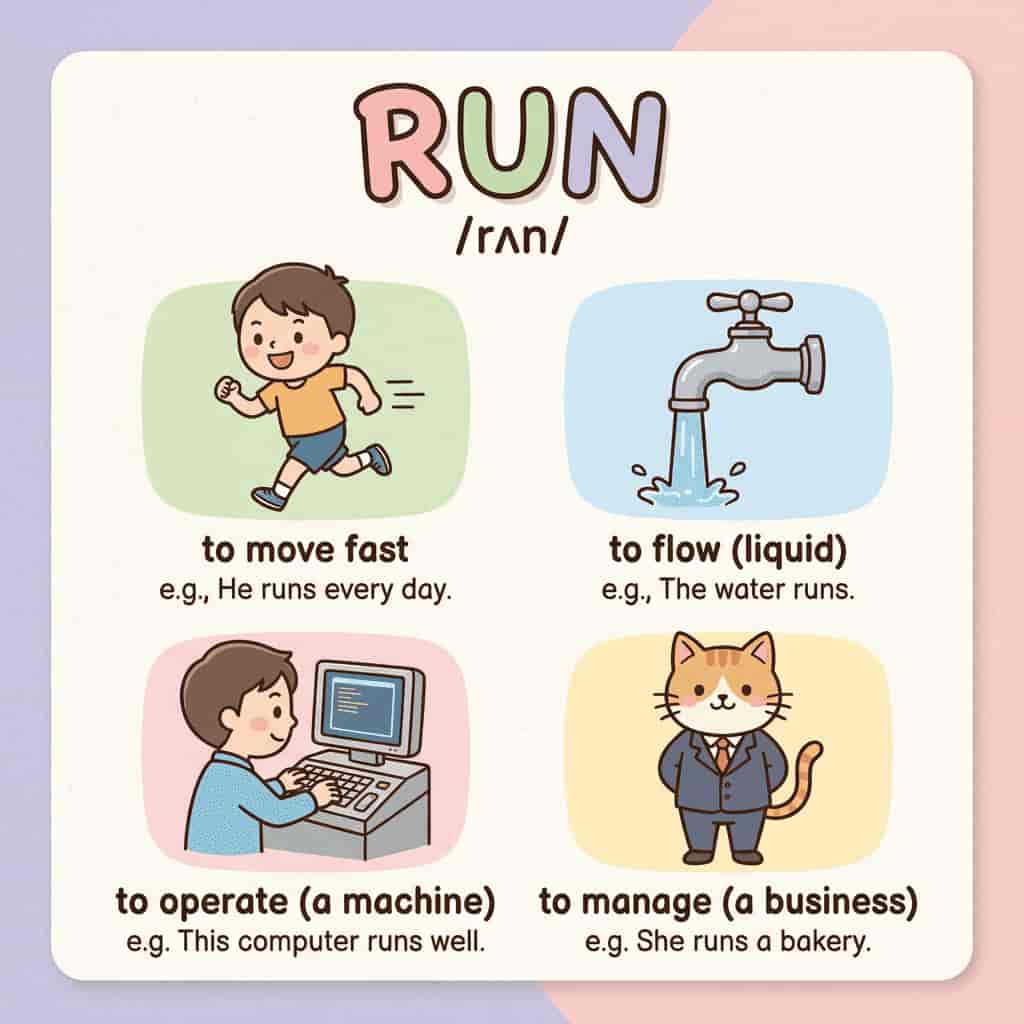 English word usage tutorial generated with Nana Banana AI text to image